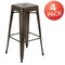 Flash Furniture 30" High Metal Indoor Stackable Bar Stool, Gun Metal Gray, PK4 4-ET-31320-30-GN-R-GG - alternate 2